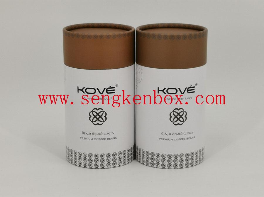 Food Grade Brown Double Lids Paper Tube Coffee Packaging