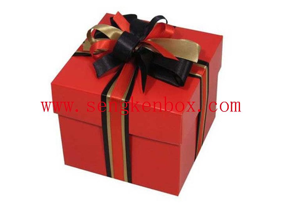 Gift Paper Box With Ribbon Bow