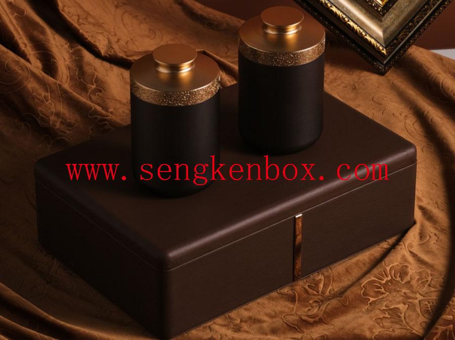 Latte Coffee Packaging Leather Box