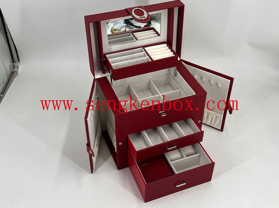 Multifunctional Four-Layer Leather Tea Gift Box