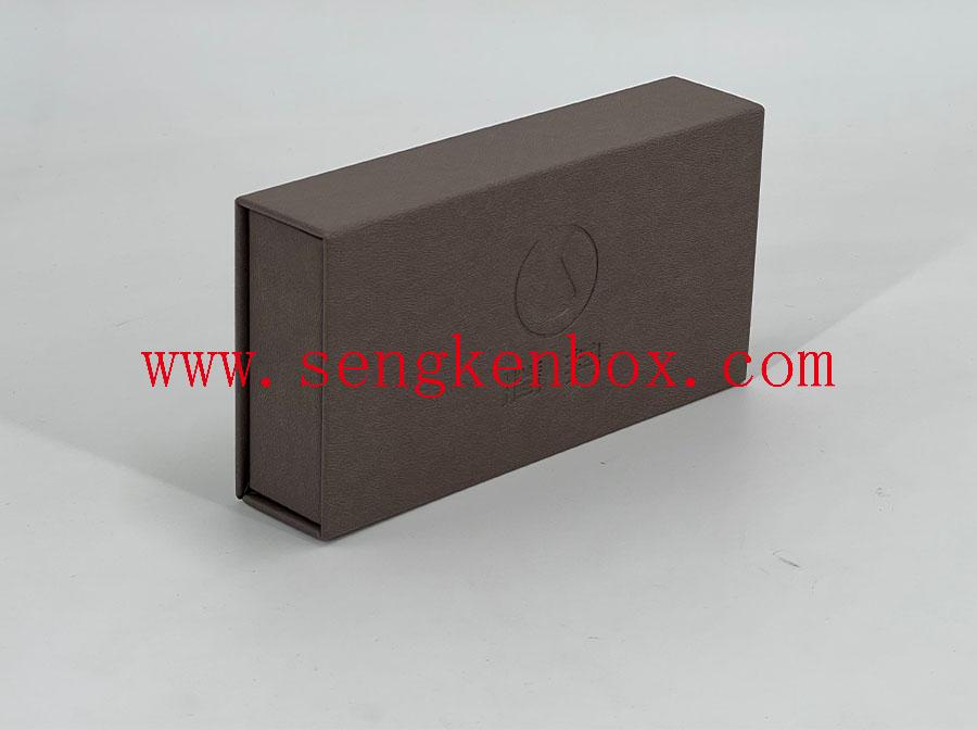Leather Packaging Box With Custom Introduction Text