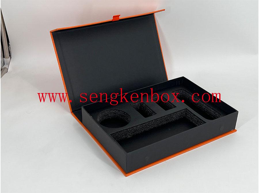 Orange Clamshell Leather Box