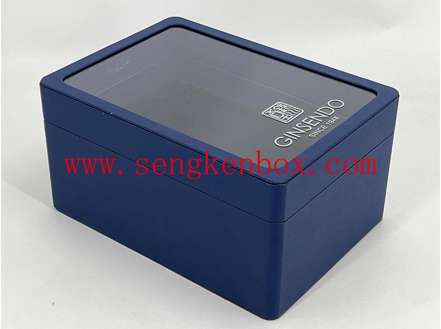 Dark Blue Packaging Leather Box