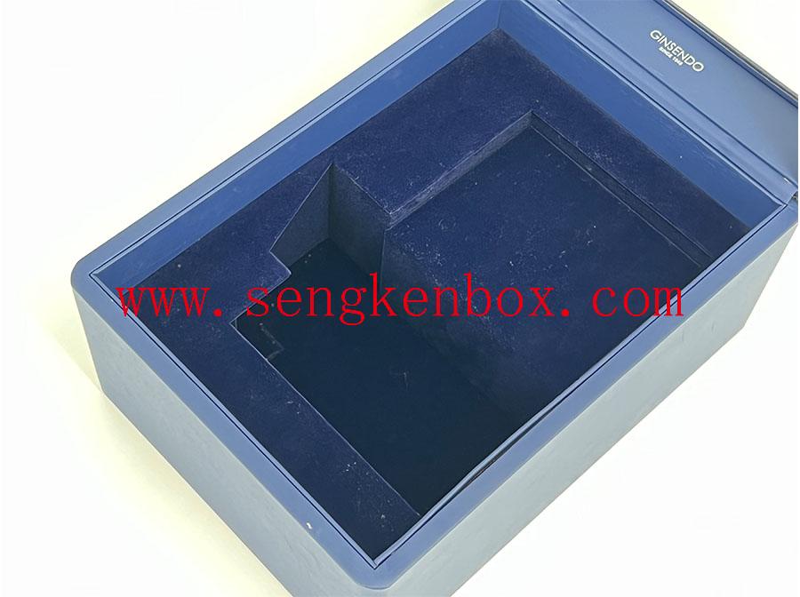 Clamshell Dark Blue Leather Gift Box