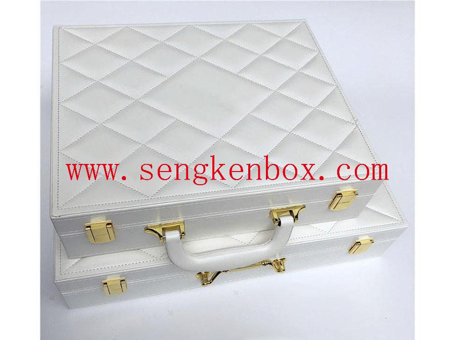 White Velvet Slots Leather Box