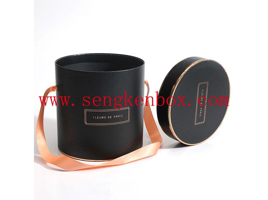 Cylinder Paper Tube With Ribbon Handle