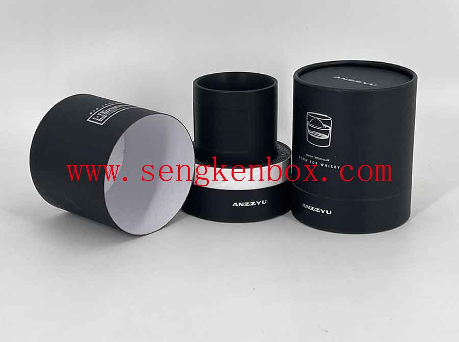 Black Whisky Gift Roll Edge Paper Can