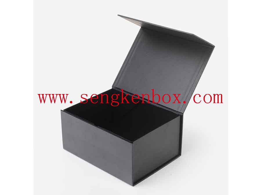 Rectangle Collapsible Black Flap Gift Folding Box