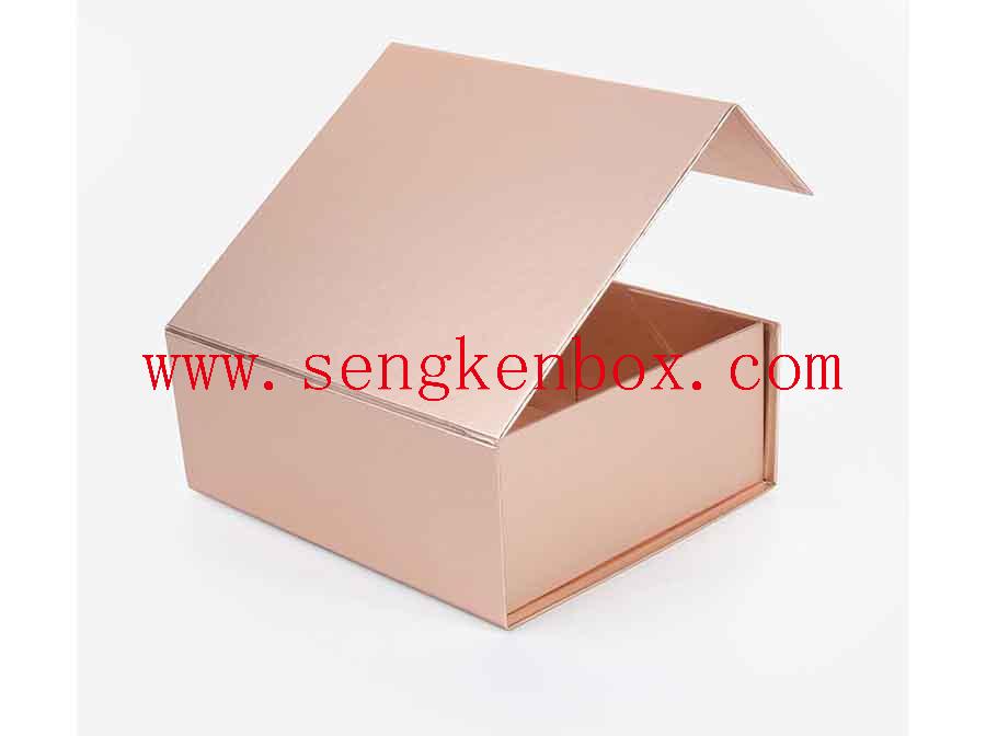 Gloss Rose Gold Custom Logo Luxury Clothing Box