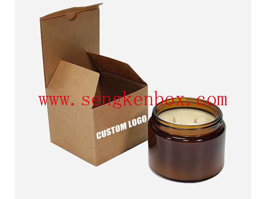 Custom Logo Recycled Kraft Portable Foldable Candle Packaging Paper Box