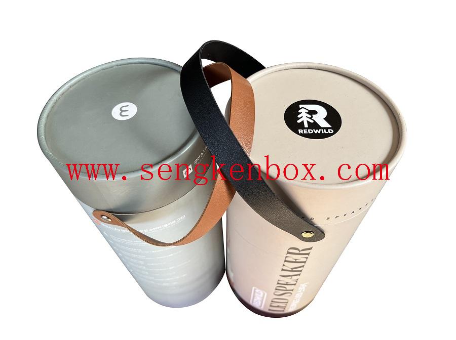 Large Paper Cans with Leather Handle