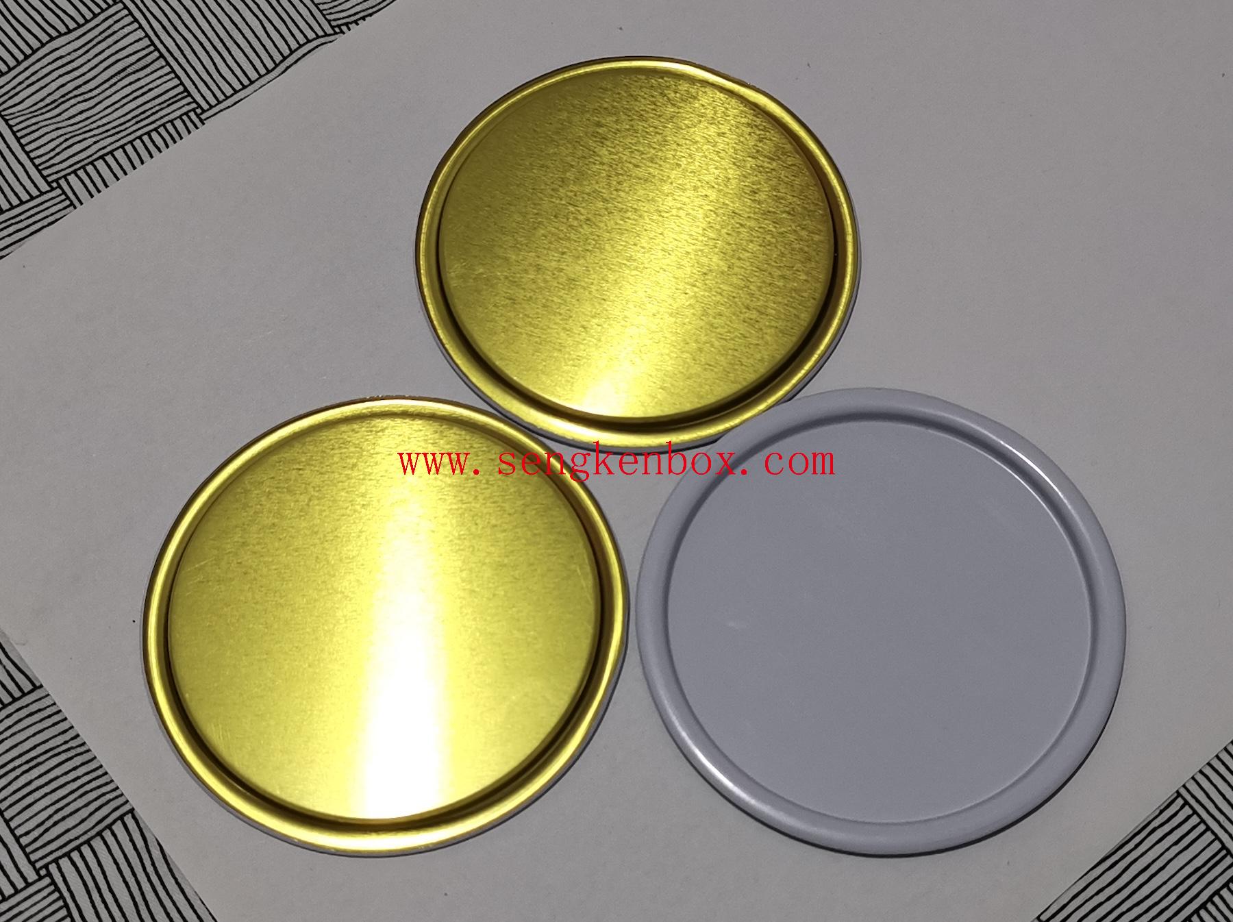 OEM Tinplate Round Bottom Metal Lids for Paper Cans