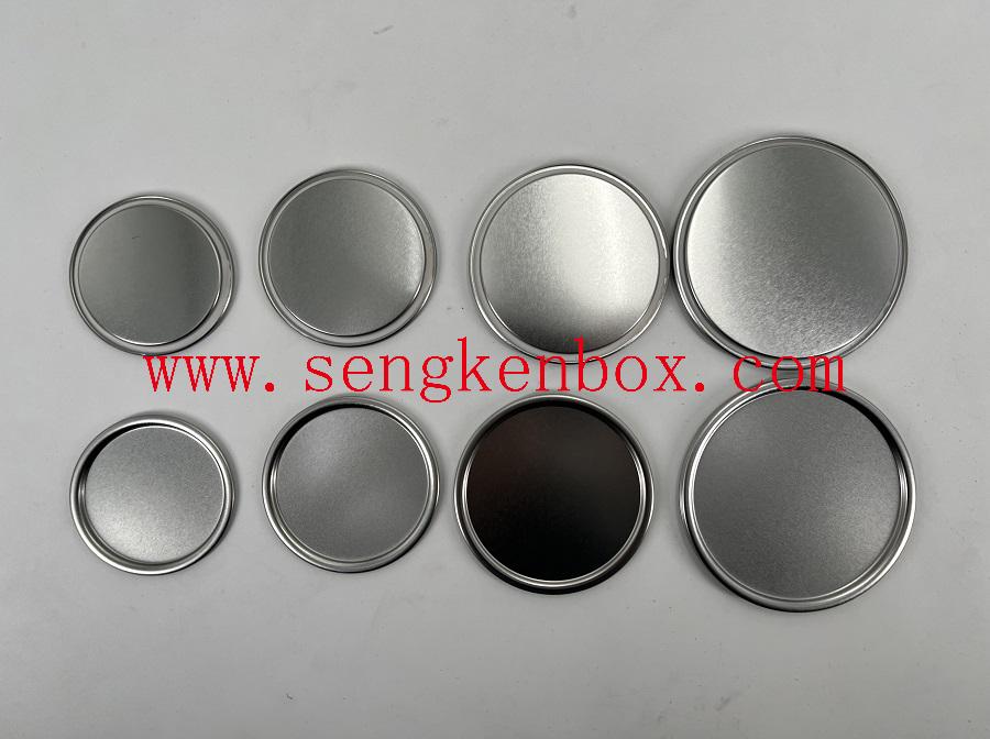 Silver Round Metal Flat Bottom Tinplate Lids for Paper Tube