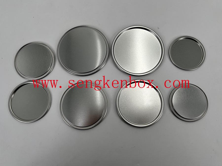 Silver Round Metal Flat Bottom Tinplate Lids
