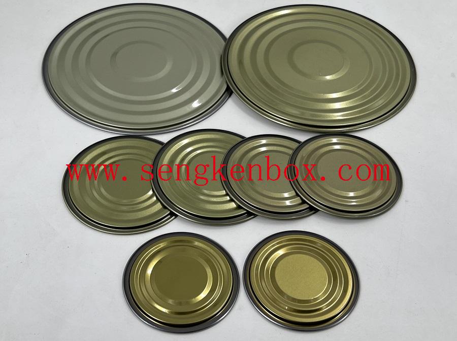 Flat Iron Bottom End Round Tinplate Lids Metal Tin Covers