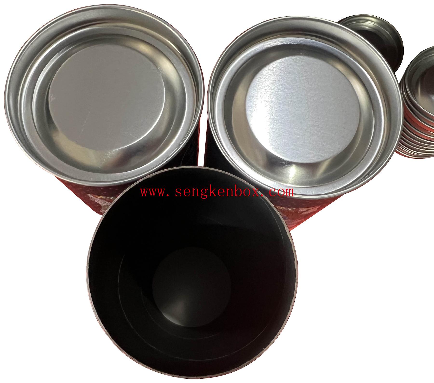 Rolled Edge Paper Tube with Metal Lid