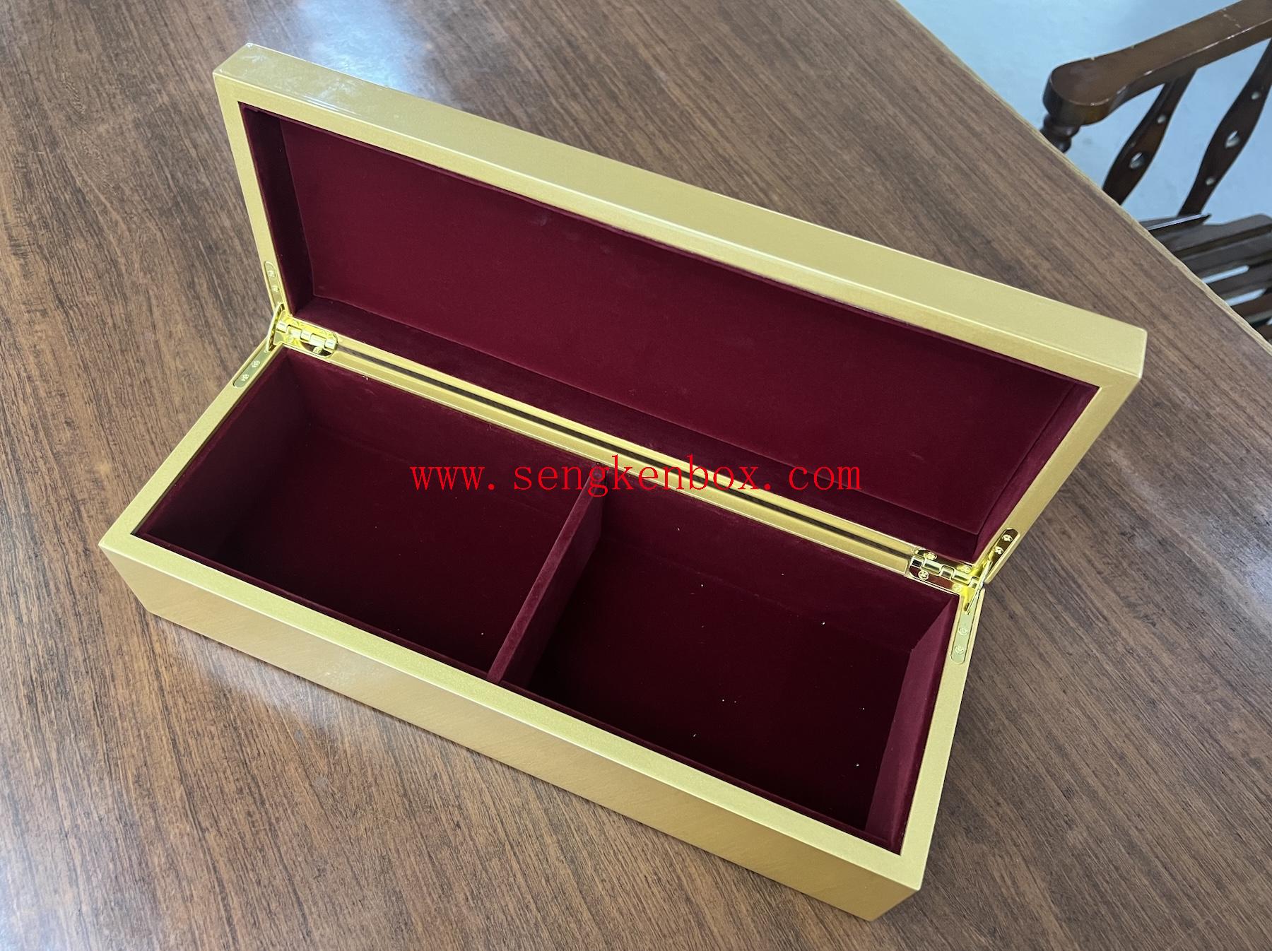 Wooden Gift Box with Two Dividers