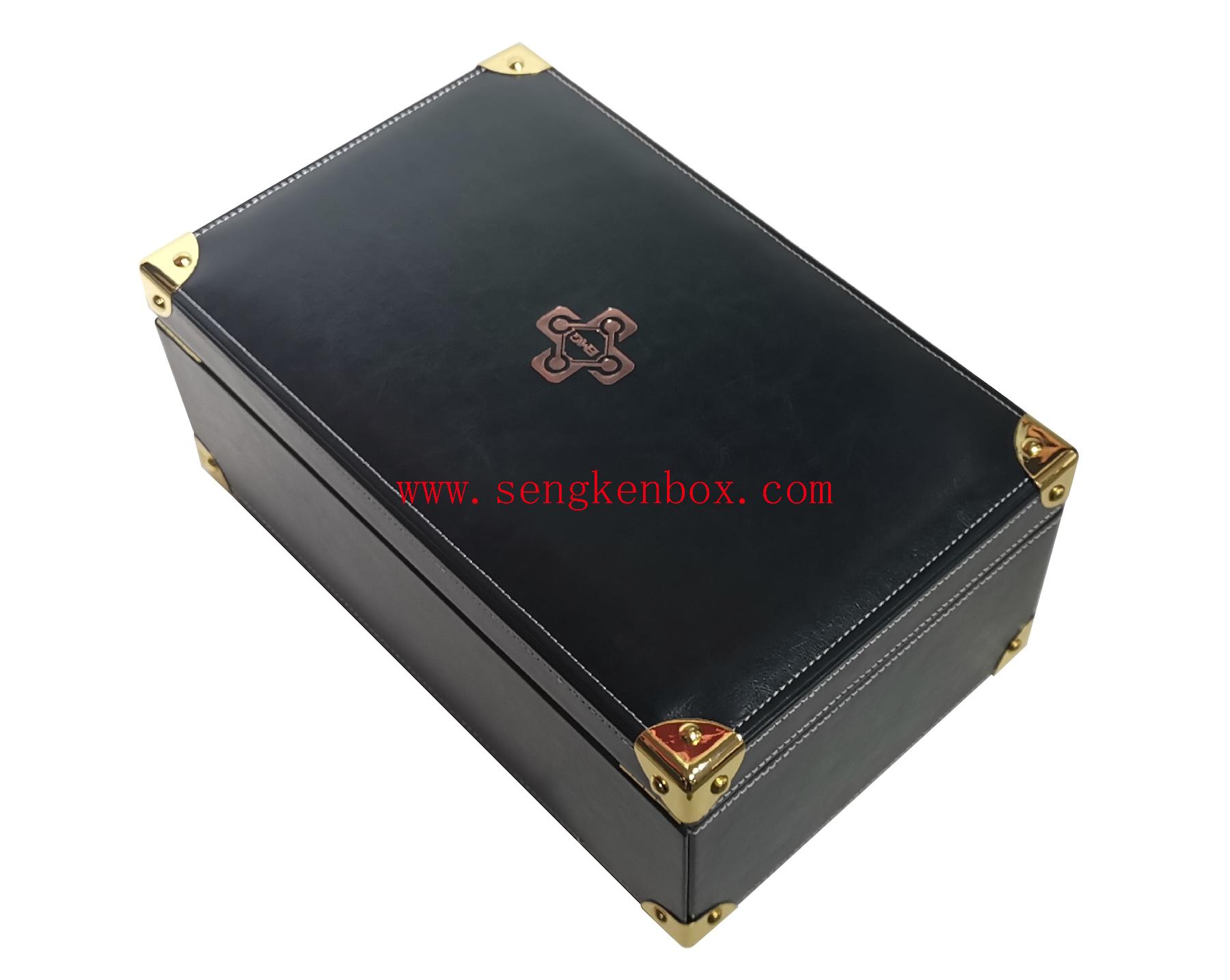 Double Locks Leather Packaging Gift Box