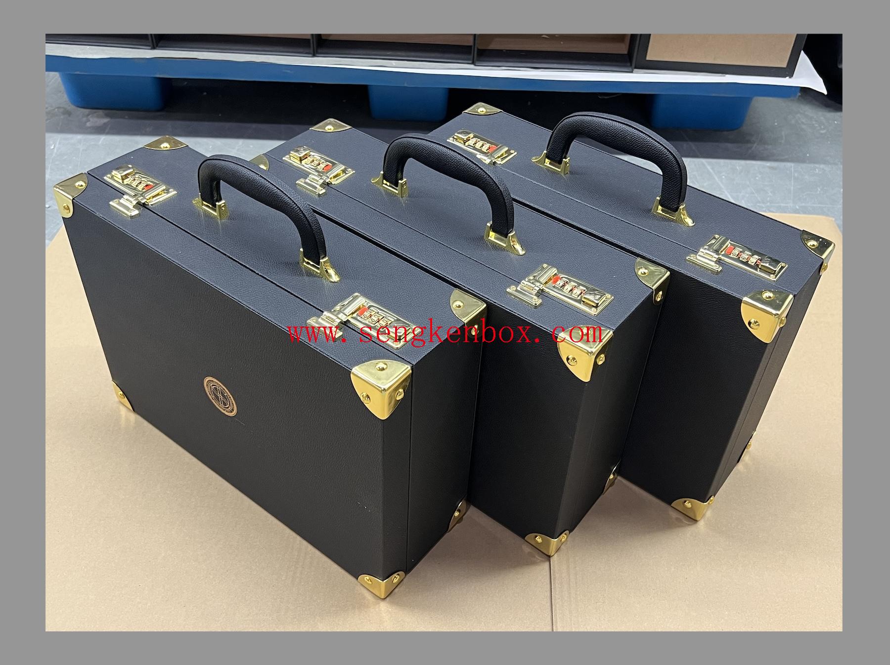 Champagne Packaging Leather Box with Digital Locks