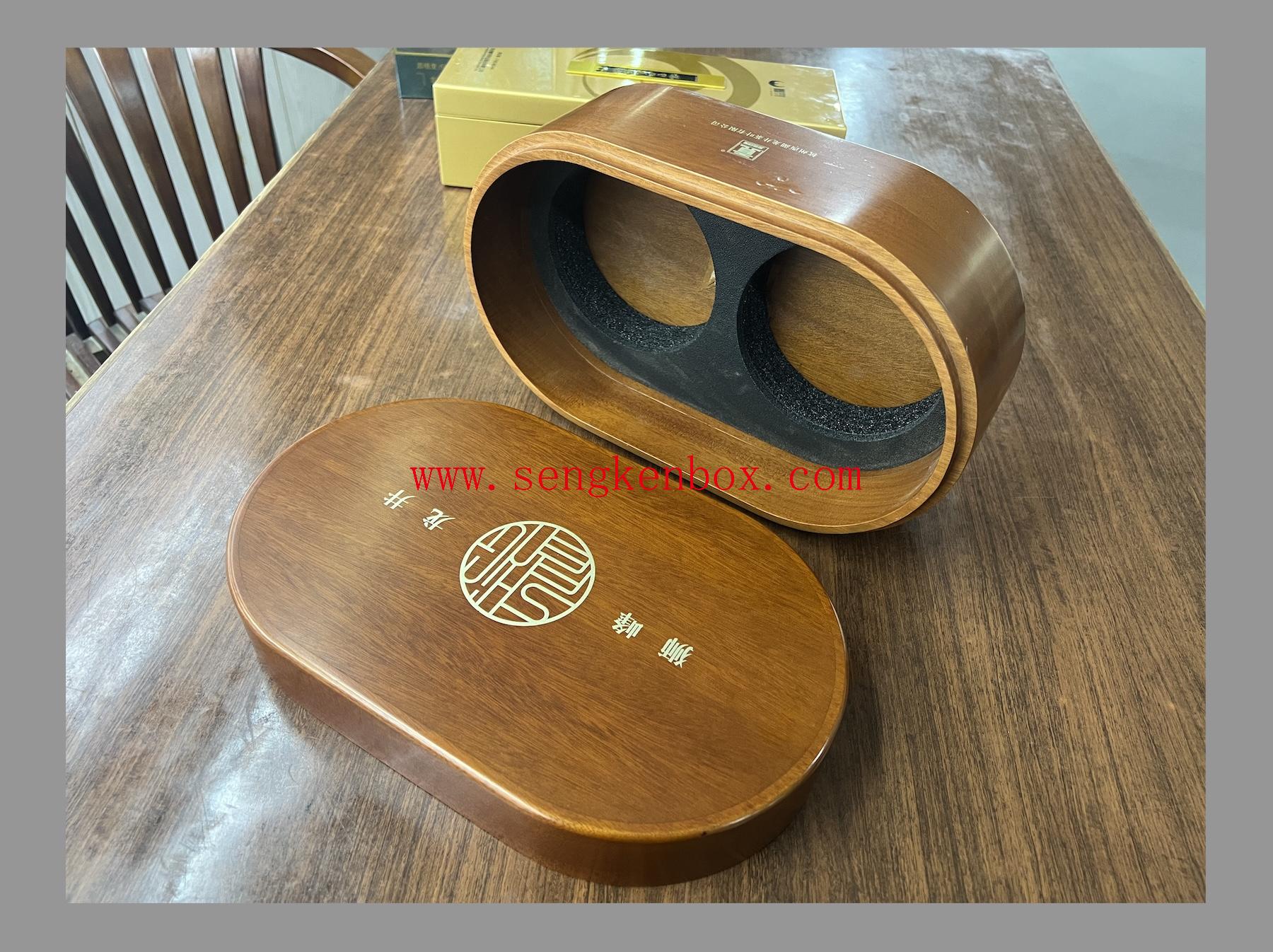 Two Pieces Oval Wood Box