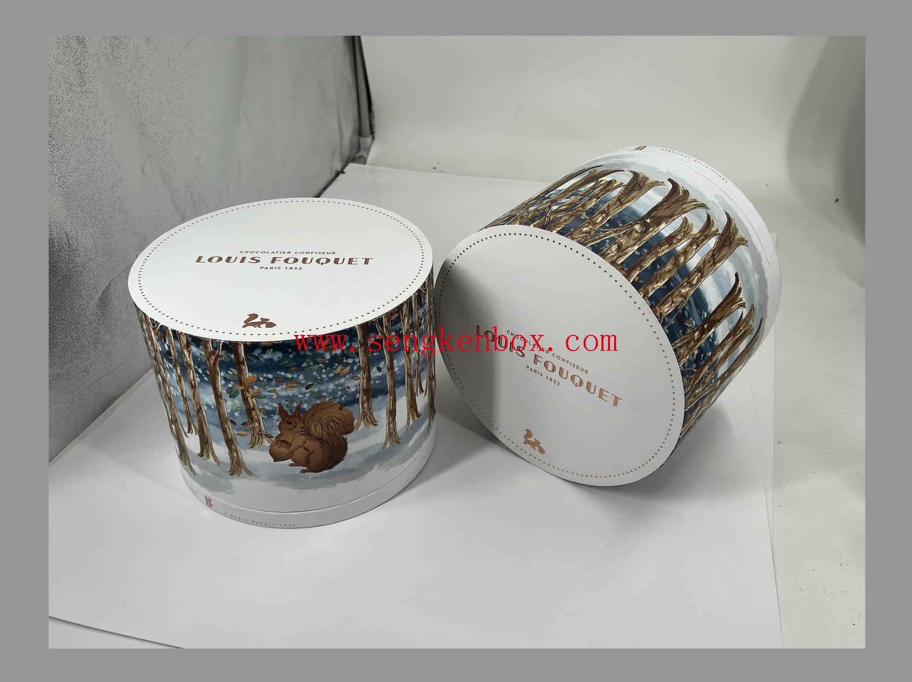 2 Pieces Round Chocolate Packaging Gift Box with Paper Insert