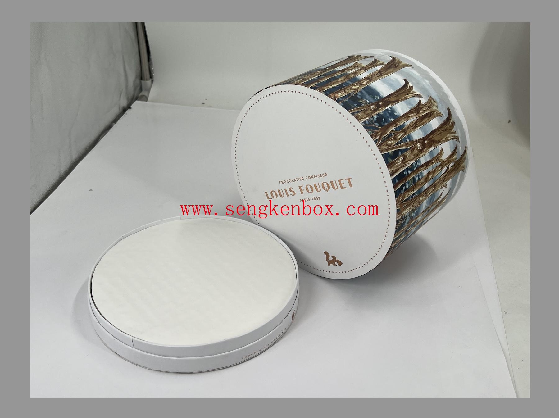 Round Box with Chocolate Paper