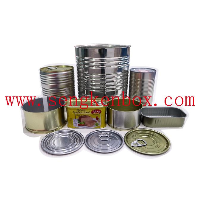 Round tin can for food