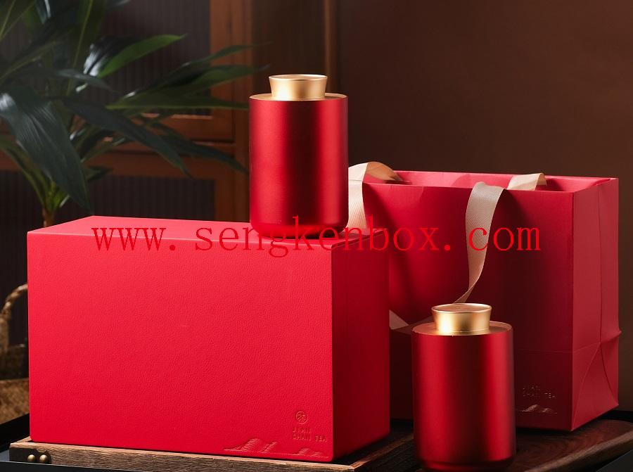 luxury rigid box packaging put leather