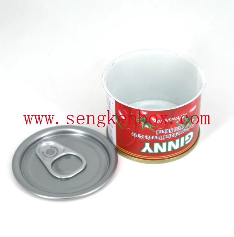 Round silver food lid tin cans