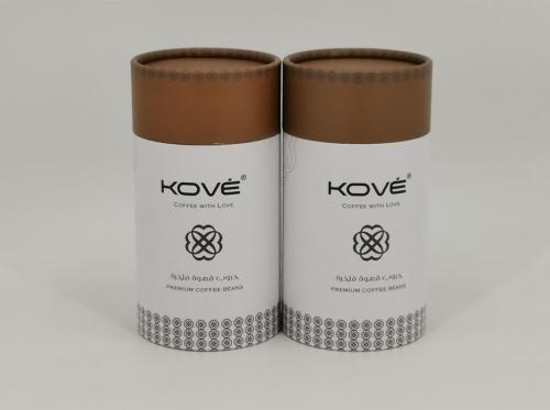 OEM and ODM Food Grade Brown Double Lids Paper Tube Coffee Packaging For Sale