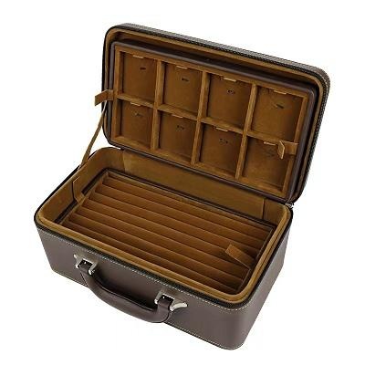 OEM and ODM Luxury PU Leather Jewelry Box with Handle For Sale