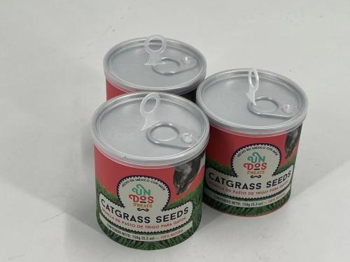 OEM and ODM Pet Food Paper Can Plastic Cover with Pull Ring and Easy Open Metal Lid with Custom Design Printing For Sale